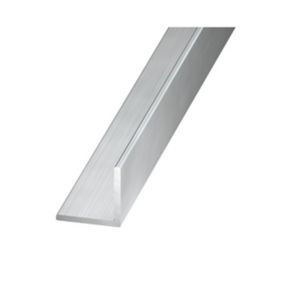 CQFD Gris Silver effect Aluminium Equal L-shaped Angle profile, (L)2.5m (W)30mm (D)30mm (T)1.5mm