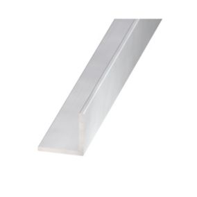 CQFD Silver effect Aluminium Unequal L-shaped Angle profile, (L)1m (W)40mm (D)20mm (T)1.5mm