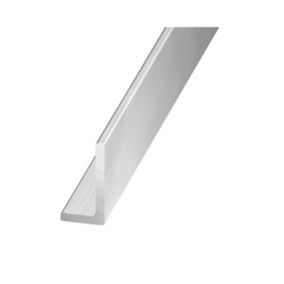 CQFD Silver effect Aluminium Unequal L-shaped Angle profile, (L)2m (W)25mm (D)15mm (T)1.5mm