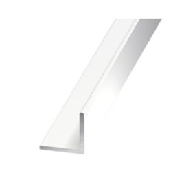 CQFD White Painted Aluminium Equal L-shaped Angle profile, (L)2m (W)20mm (D)20mm (T)1.5mm