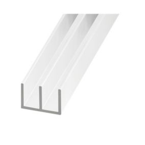 CQFD White Painted Aluminium Equal UU-shaped Channel, (L)2m (W)10.5mm (D)21mm (T)2mm