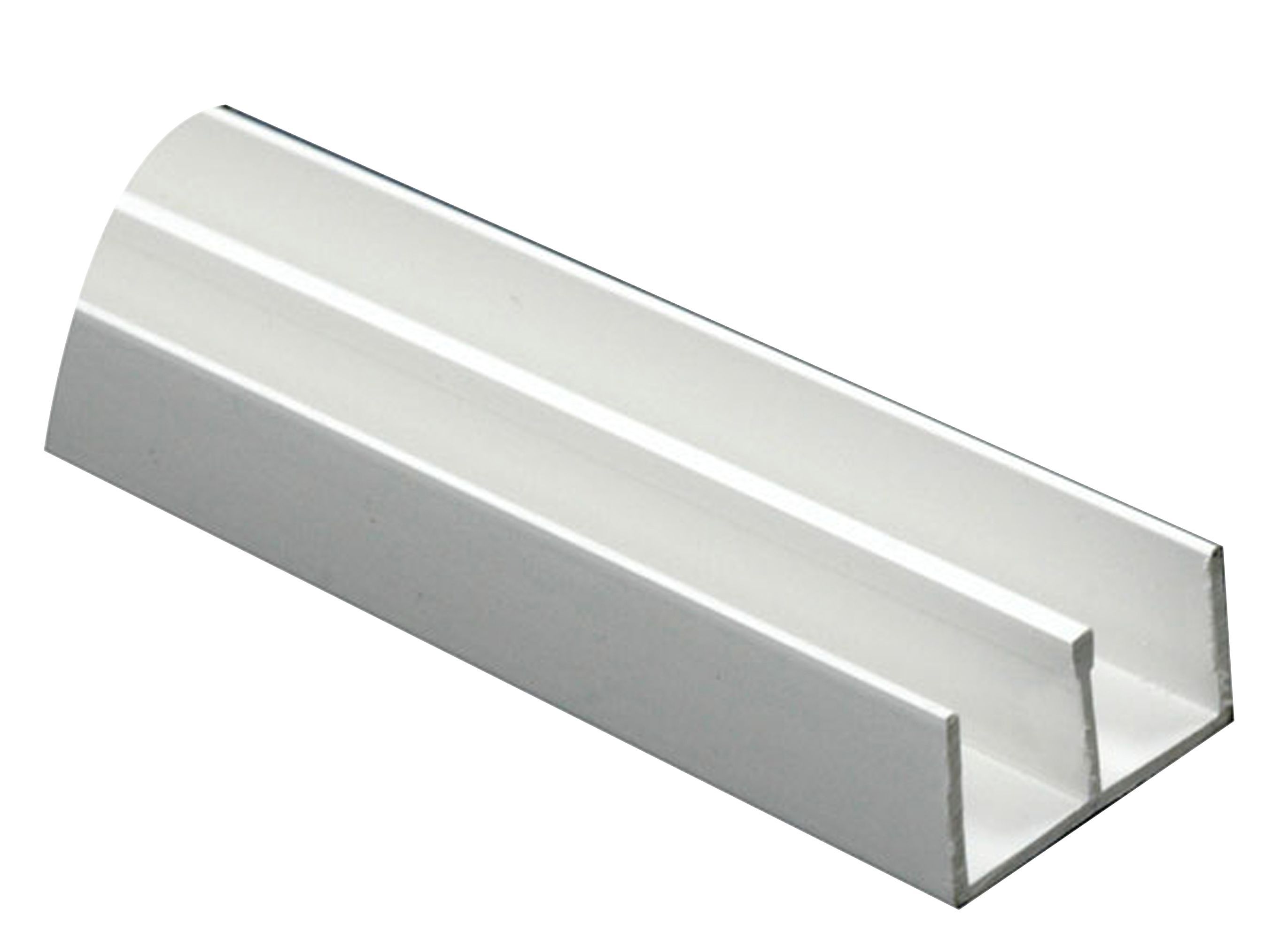 CQFD White Polyvinyl chloride (PVC) Double U-shaped Profile, (L)2m (W)15mm (T)2mm