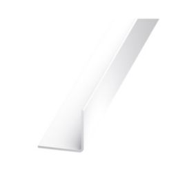 CQFD White Polyvinyl chloride (PVC) Equal L-shaped Angle profile, (L)1.3m (W)30mm (D)30mm (T)1mm