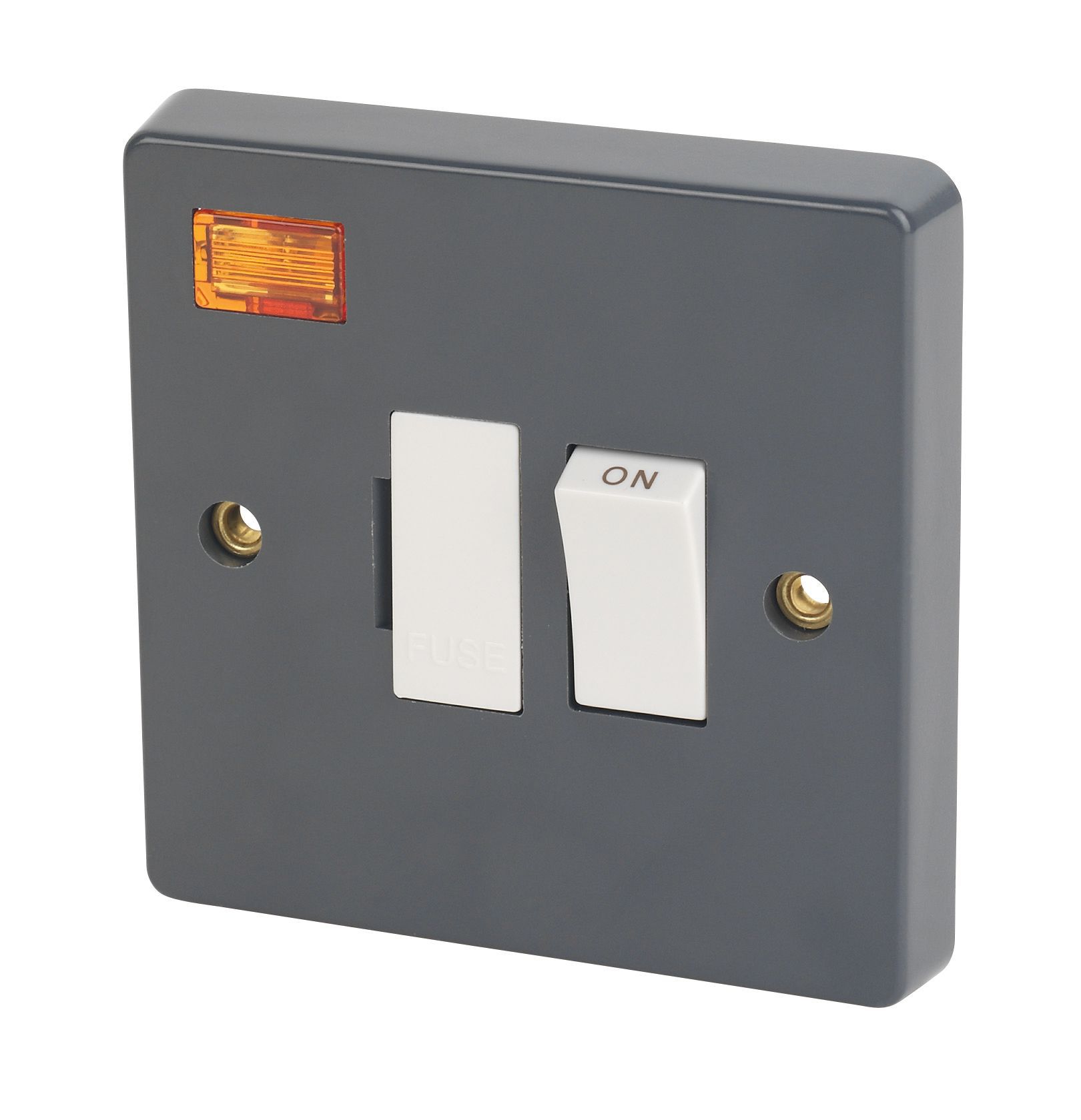 Crabtree 13A 1 gang Neon indicator Fused connection unit Matt Grey