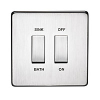 Crabtree 20A Stainless steel effect Rocker Control switch