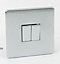 Crabtree Chrome 10A 2 way 2 gang Flat On/Off Switch