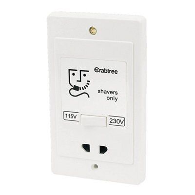 Crabtree Raised rounded Screwed Shaver socket White