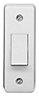 Crabtree White 10A 2 way 1 gang Raised Architrave Switch
