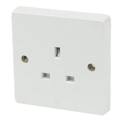 Crabtree White 13A Unswitched socket