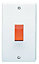 Crabtree White 50A Raised Cooker Switch