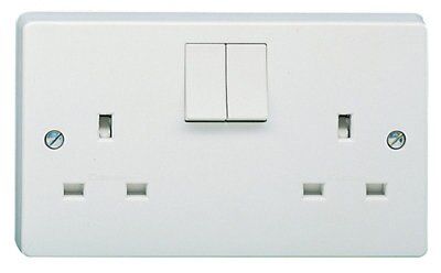 Crabtree White Double 13A Switched Socket
