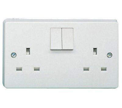 Crabtree White Double 13A Switched Socket