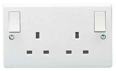 Crabtree White Double 13A Switched Socket