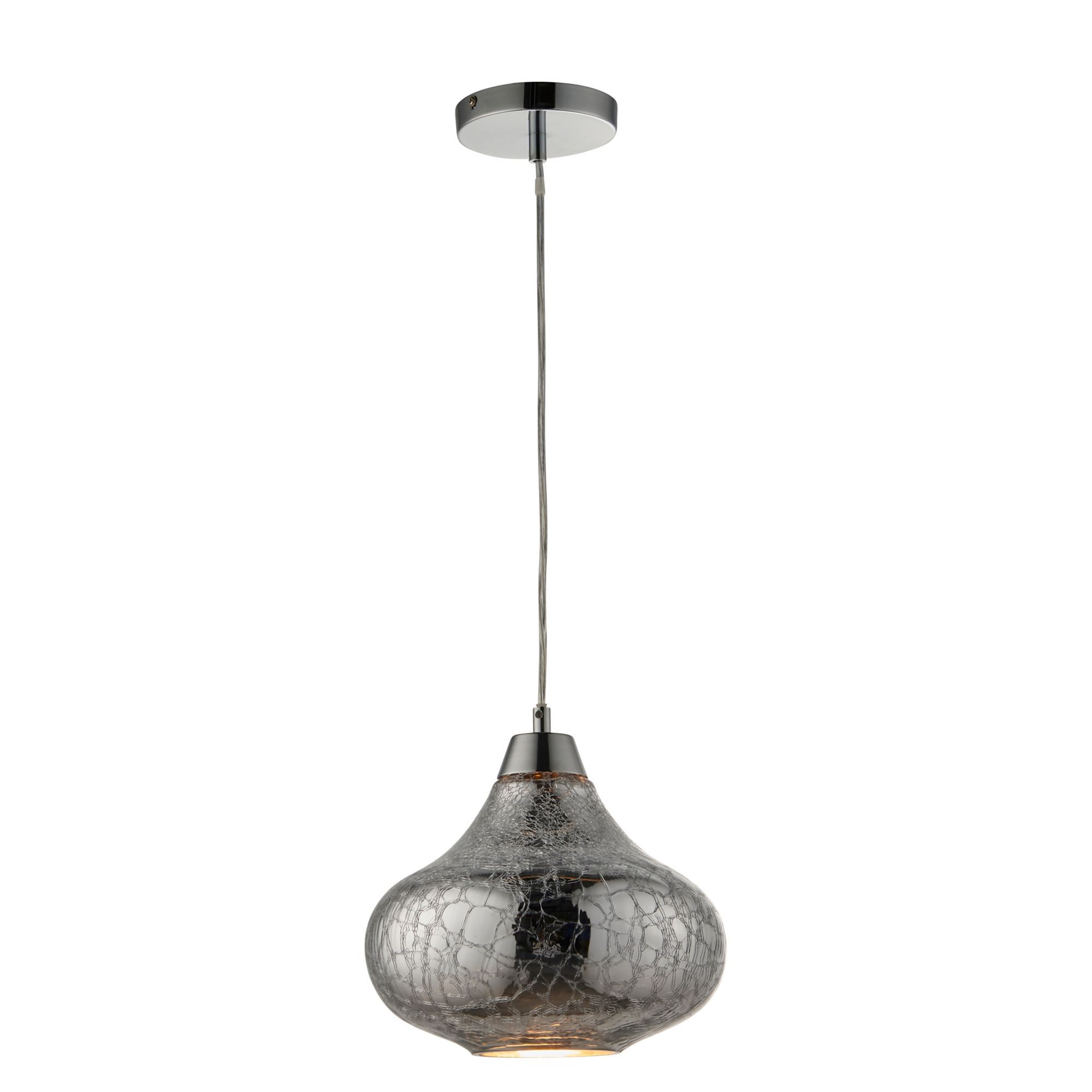 Pendant Ceiling authentic Light in Silver Multi-Colored Crackle, Recessed Adapter Kit, Inc