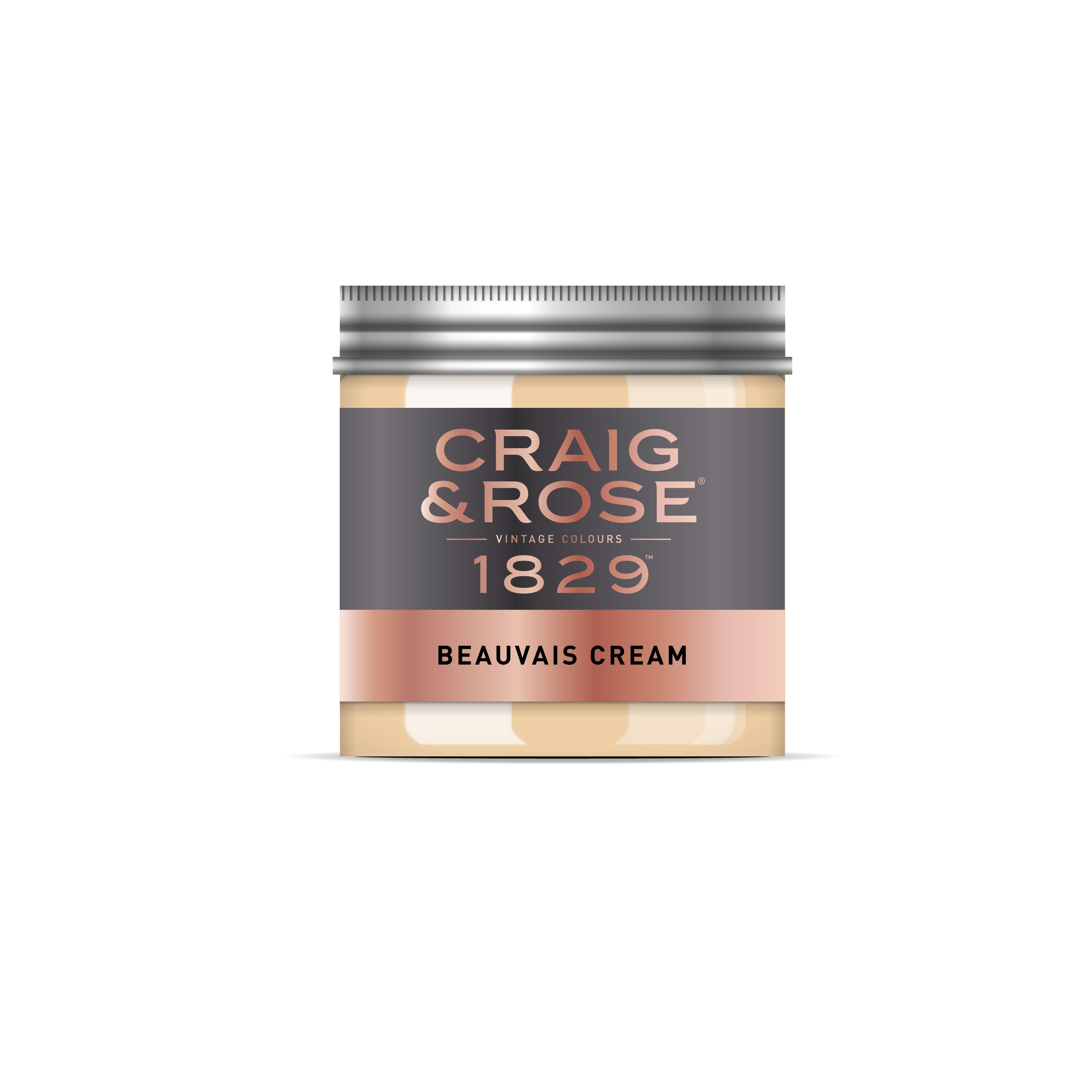 Craig & Rose 1829 Beauvais Cream Chalky Emulsion paint, 50ml