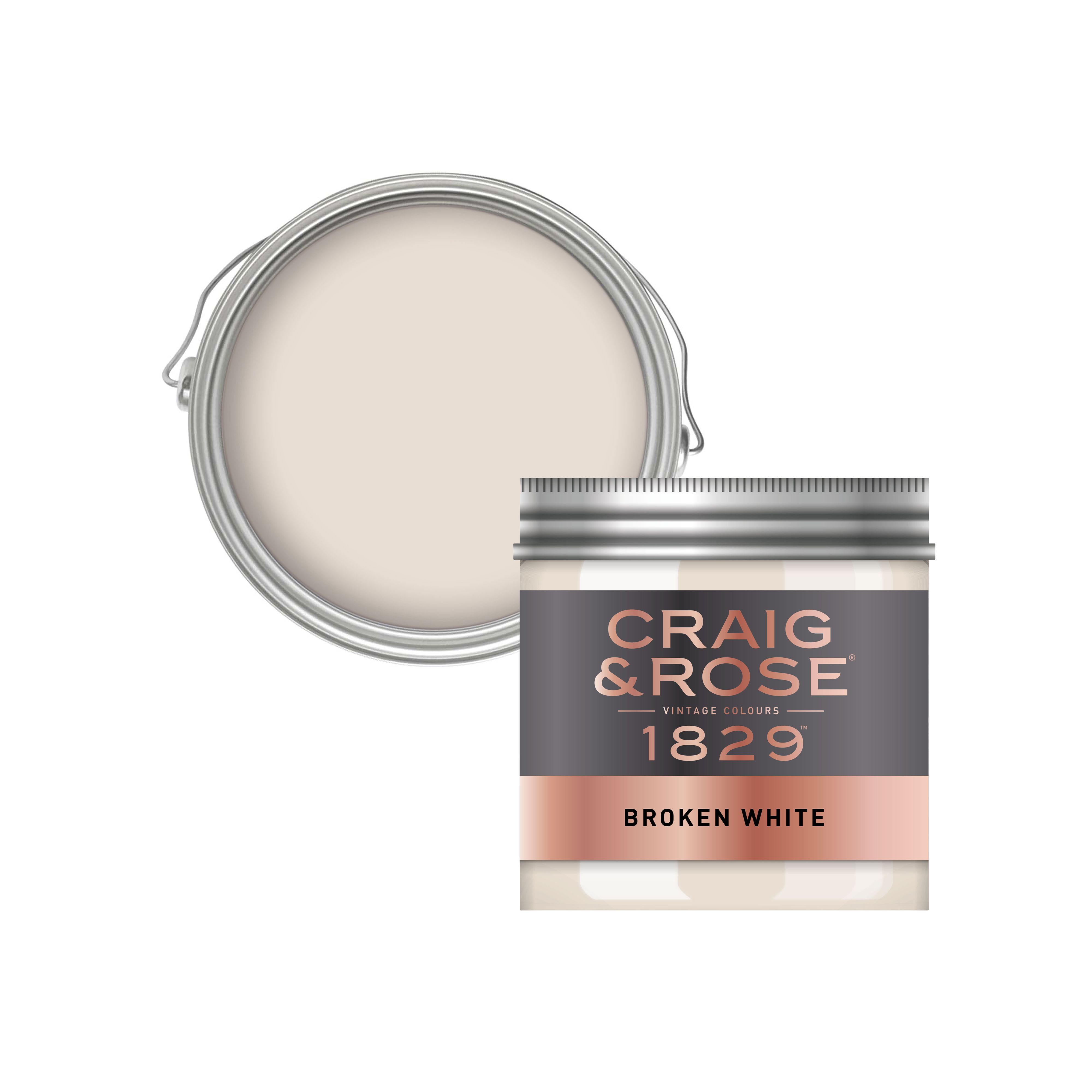 Craig & Rose 1829 Broken White Chalky Emulsion paint, 50ml