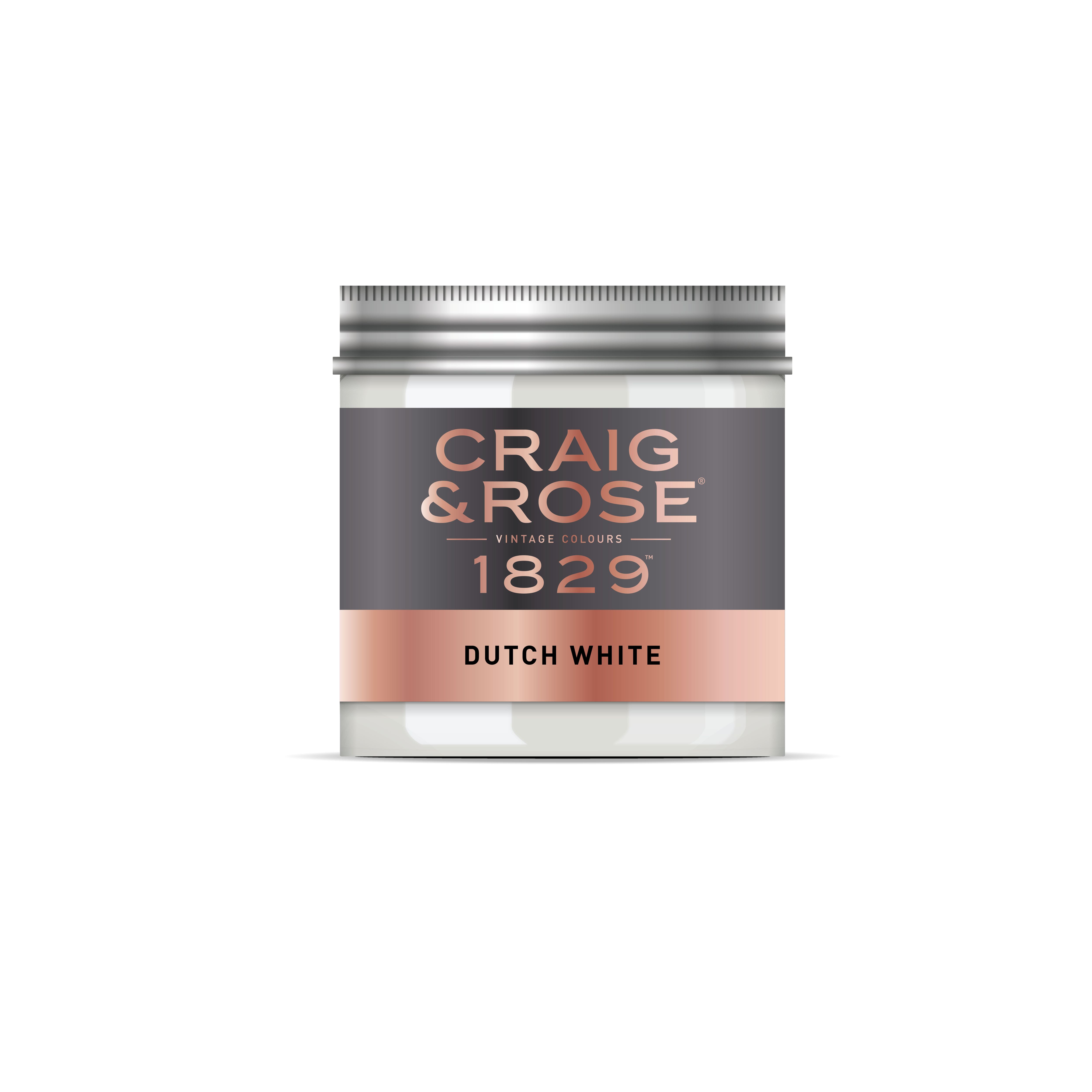 Craig & Rose 1829 Dutch White Chalky Emulsion paint, 50ml