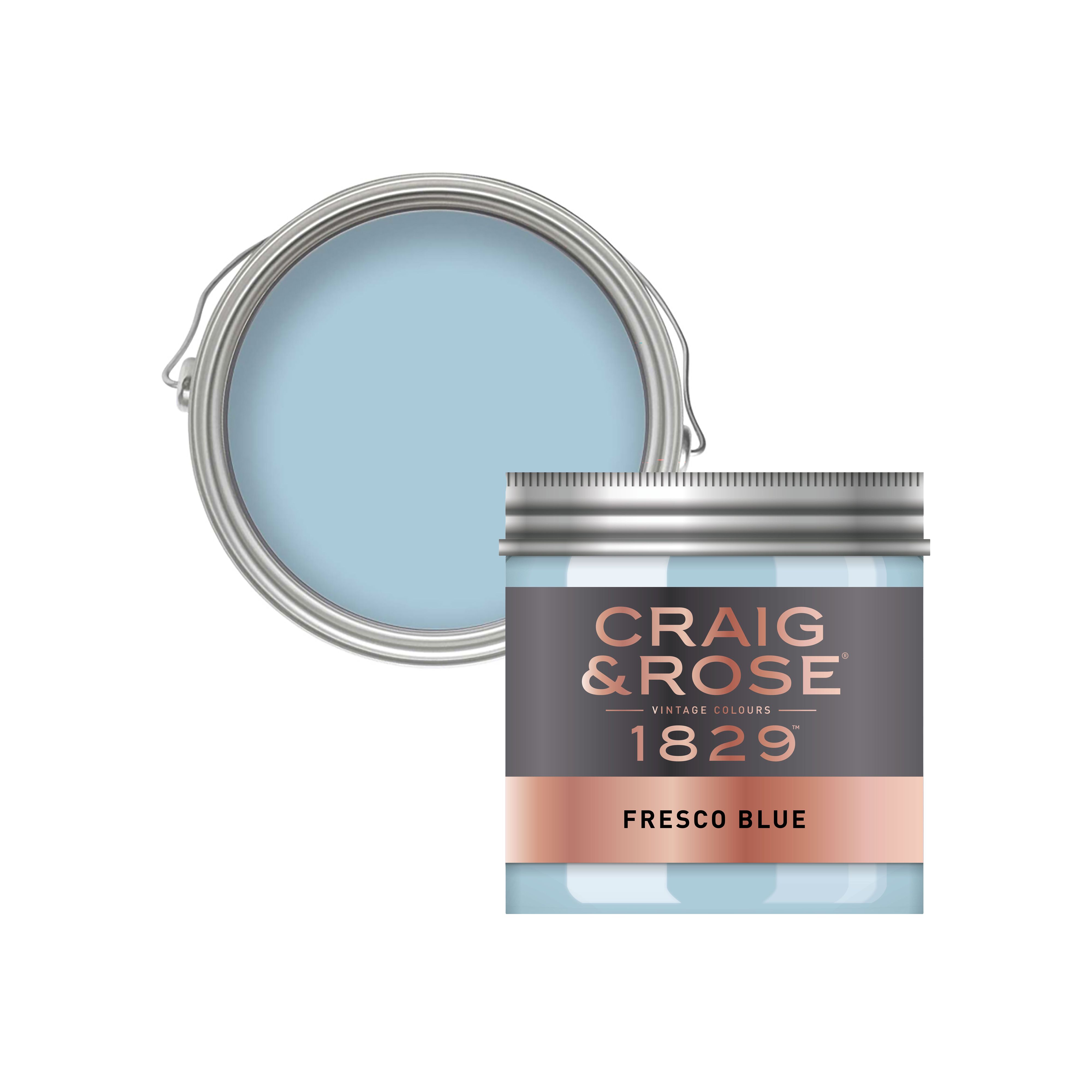 Craig & Rose 1829 Fresco Blue Chalky Emulsion paint, 50ml Tester pot