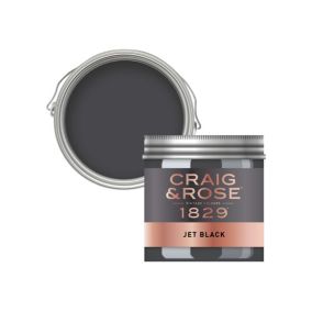 Craig & Rose 1829 Jet Black Chalky Emulsion paint, 50ml Tester pot