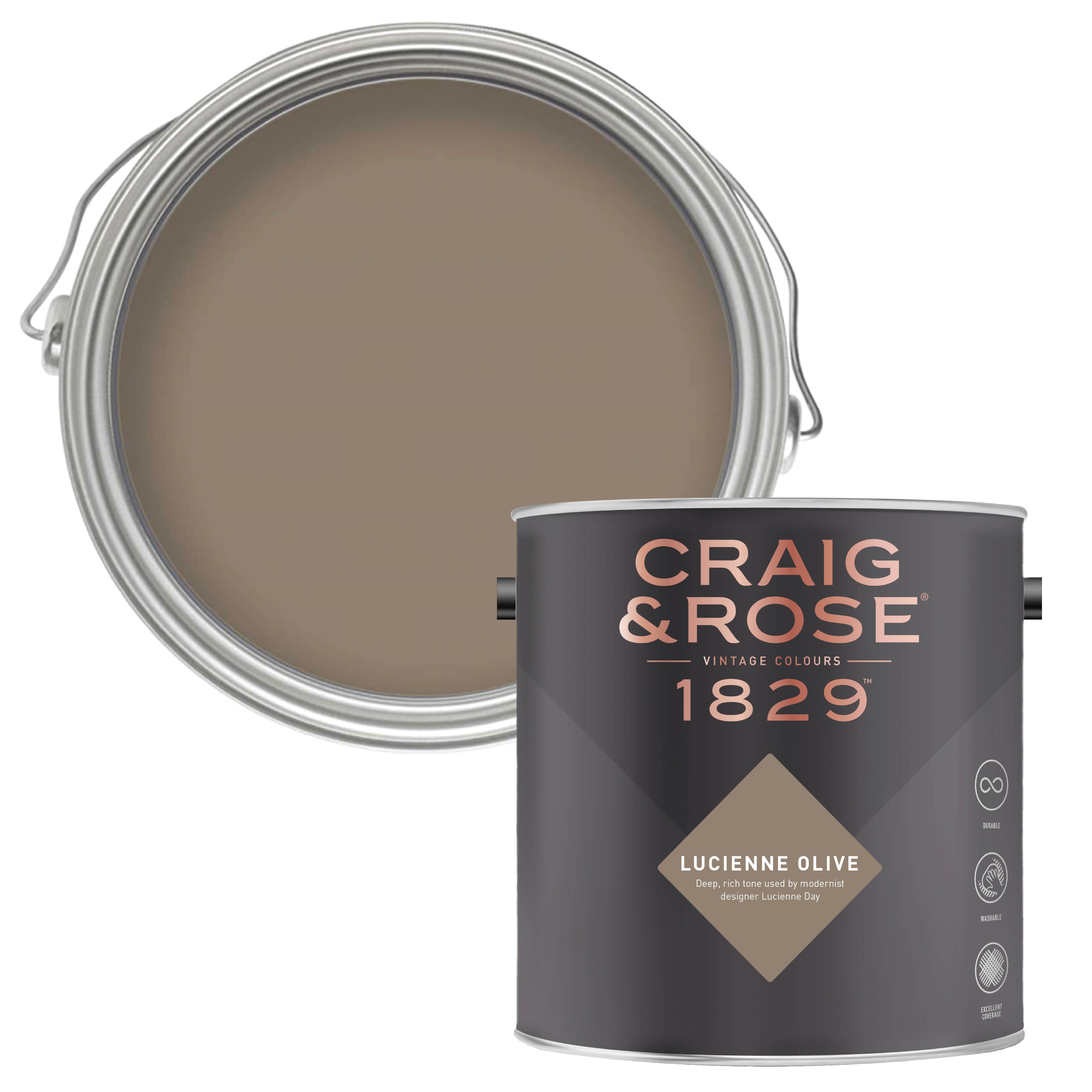 Craig & Rose 1829 Lucienne Olive Chalky Emulsion paint, 2.5L