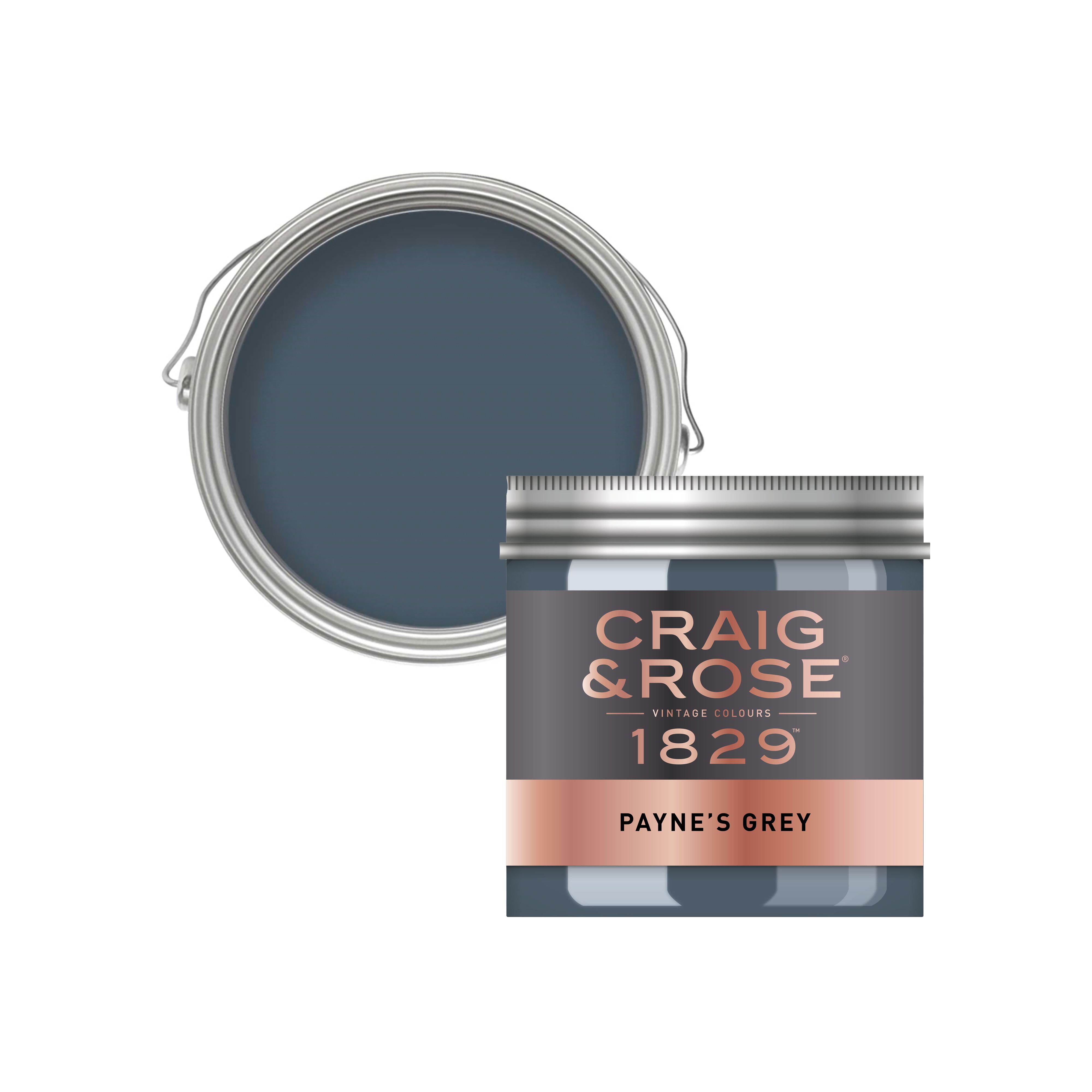 Craig & Rose 1829 Payne's Grey Chalky Emulsion paint, 50ml