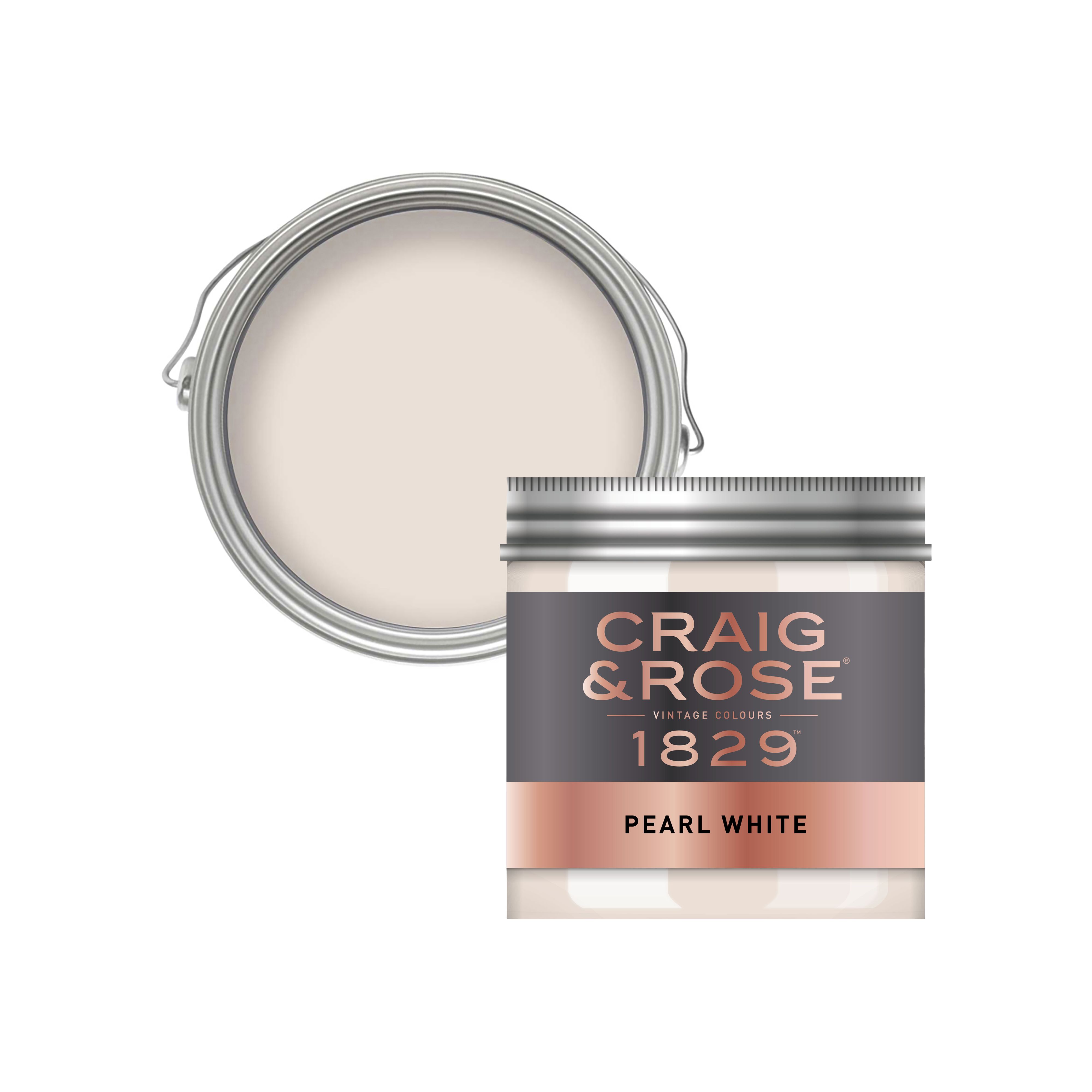 Craig & Rose 1829 Pearl White Chalky Emulsion paint, 50ml