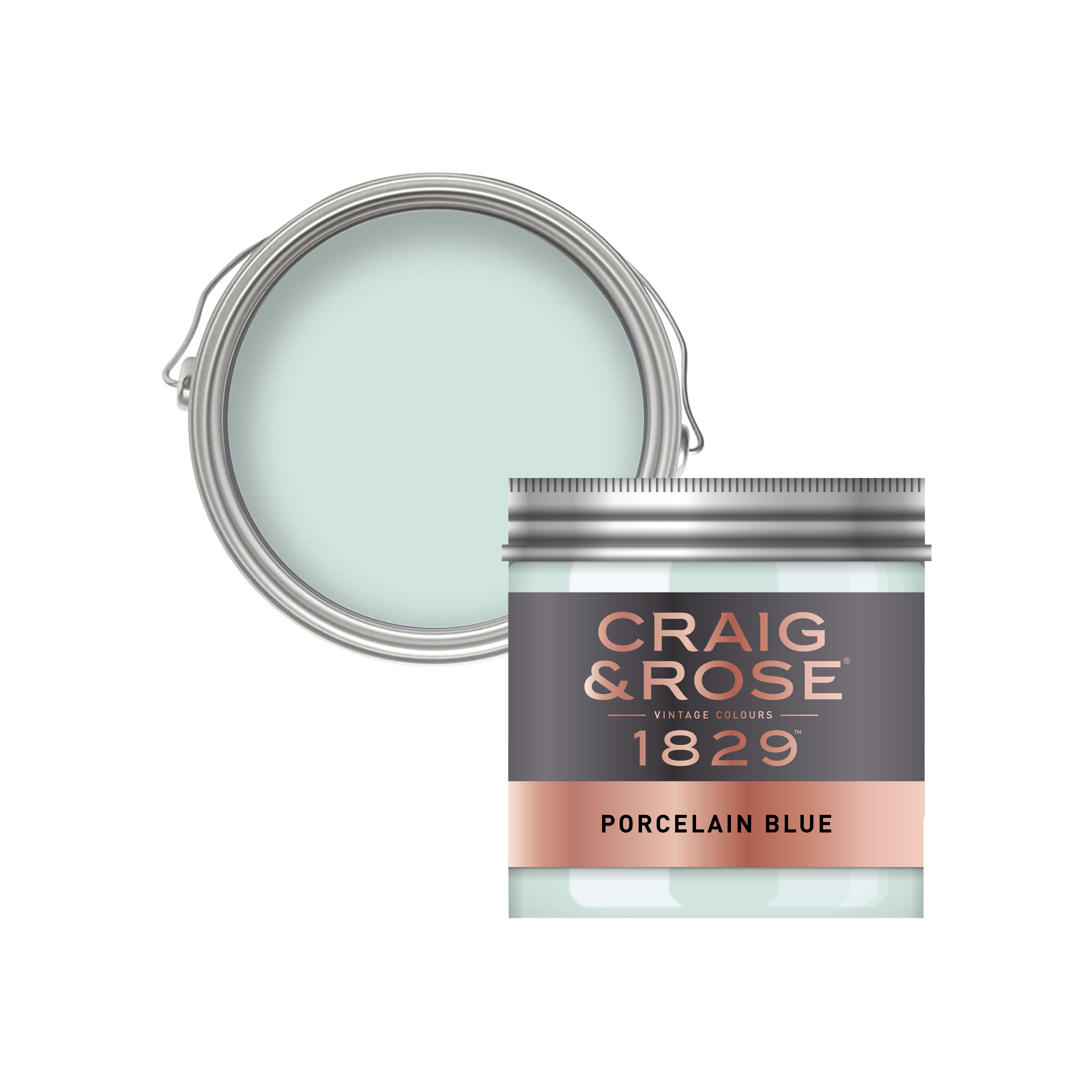 Craig & Rose 1829 Porcelain Blue Chalky Emulsion paint, 50ml