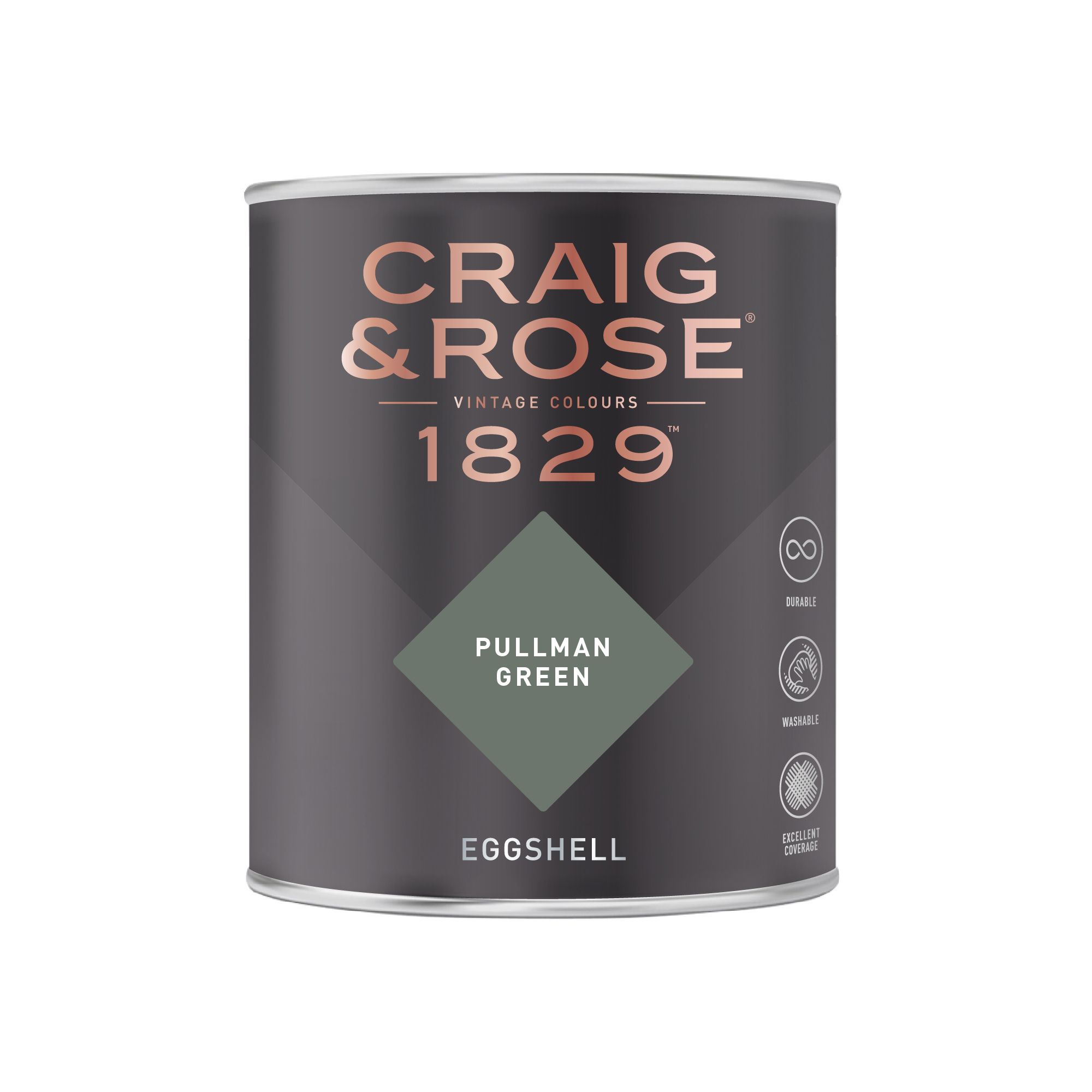 Craig & Rose 1829 Pullman Green Eggshell Wall paint, 750ml