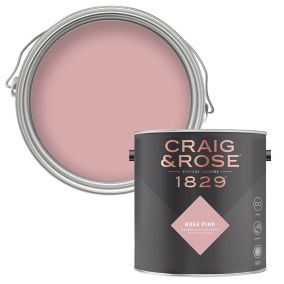Craig & Rose 1829 Rose Pink Chalky Emulsion paint, 2.5L