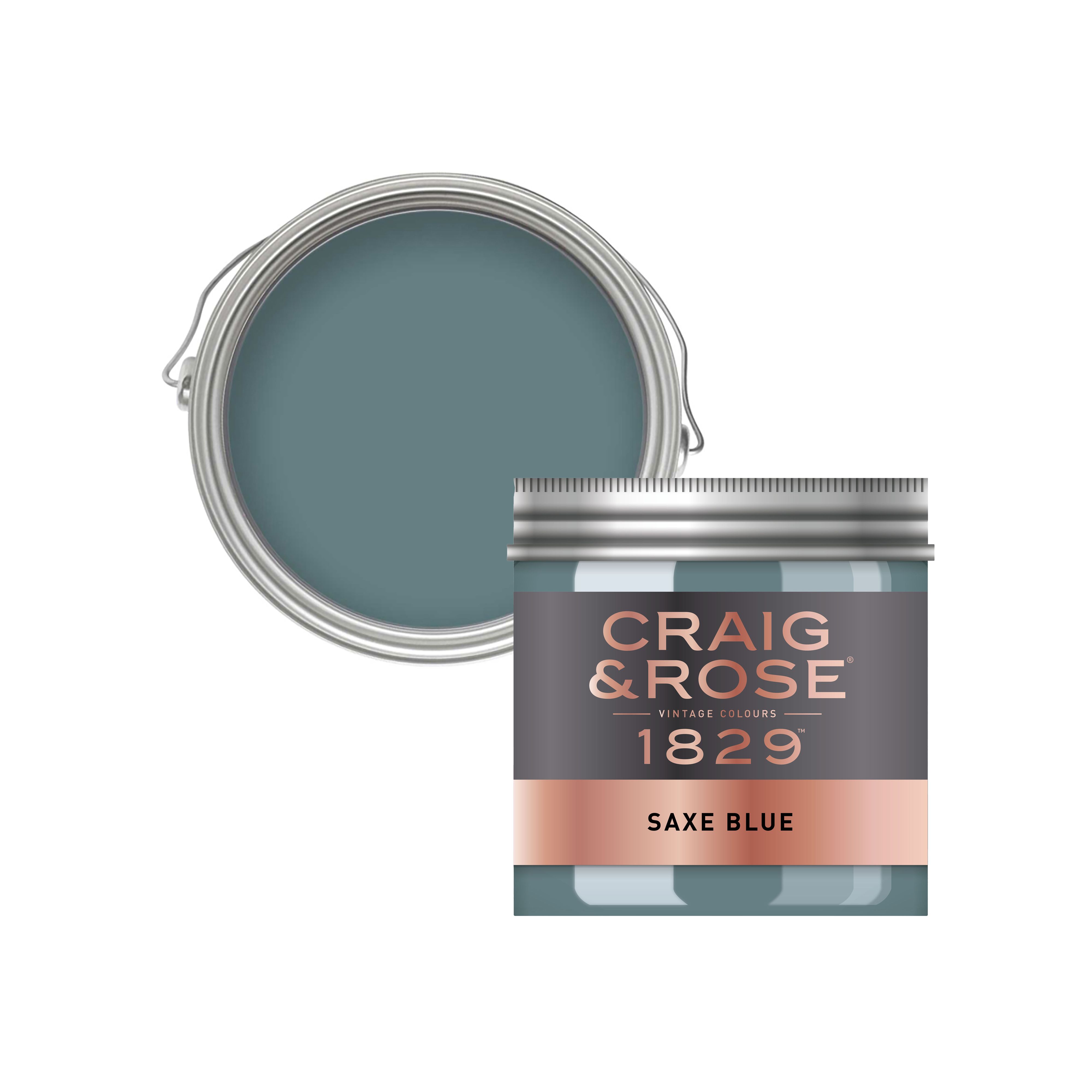 Craig & Rose 1829 Saxe Blue Chalky Emulsion paint, 50ml Tester pot ...