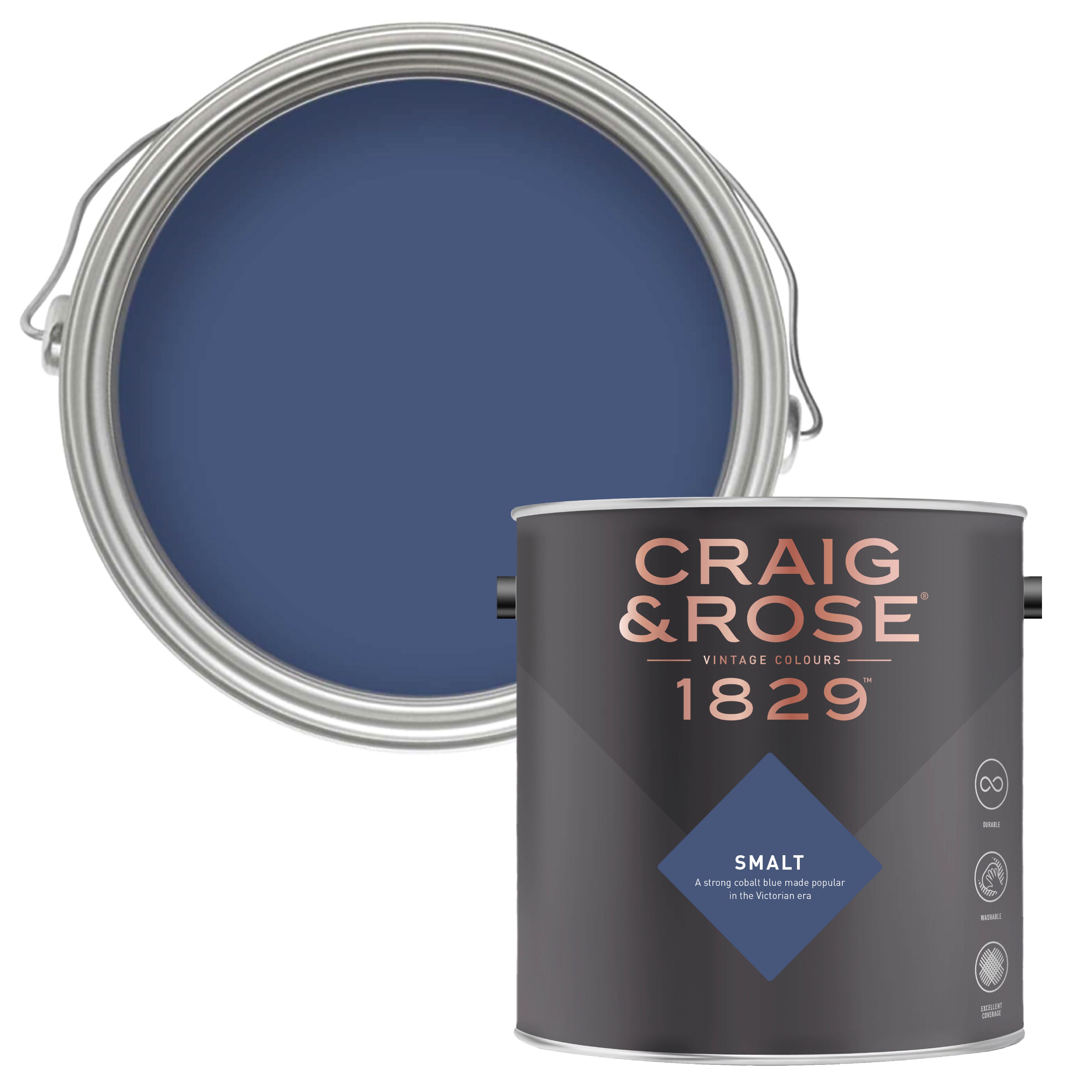 Craig & Rose 1829 Smalt Chalky Emulsion paint, 2.5L at B&Q