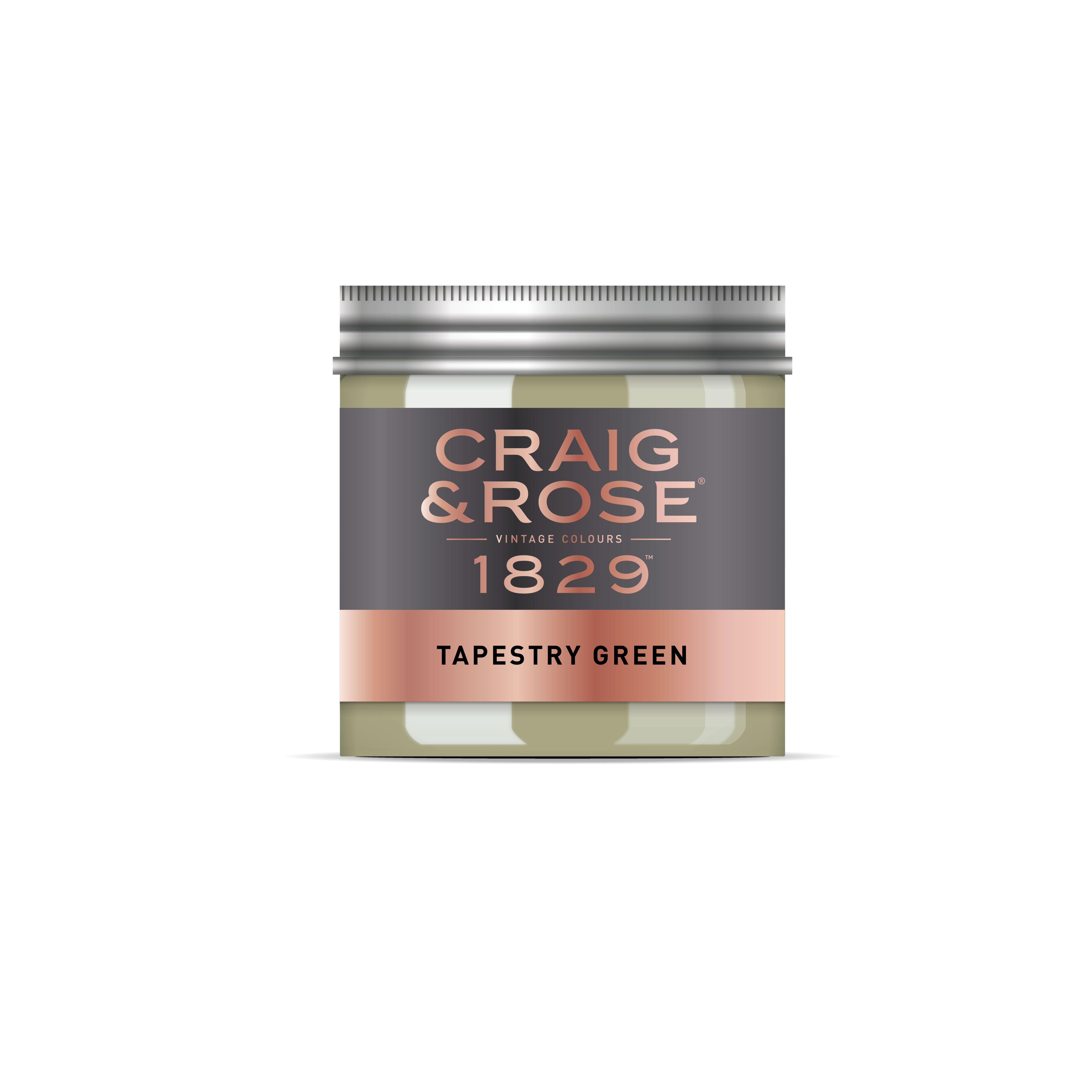 Craig & Rose 1829 Tapestry Green Chalky Emulsion paint, 50ml