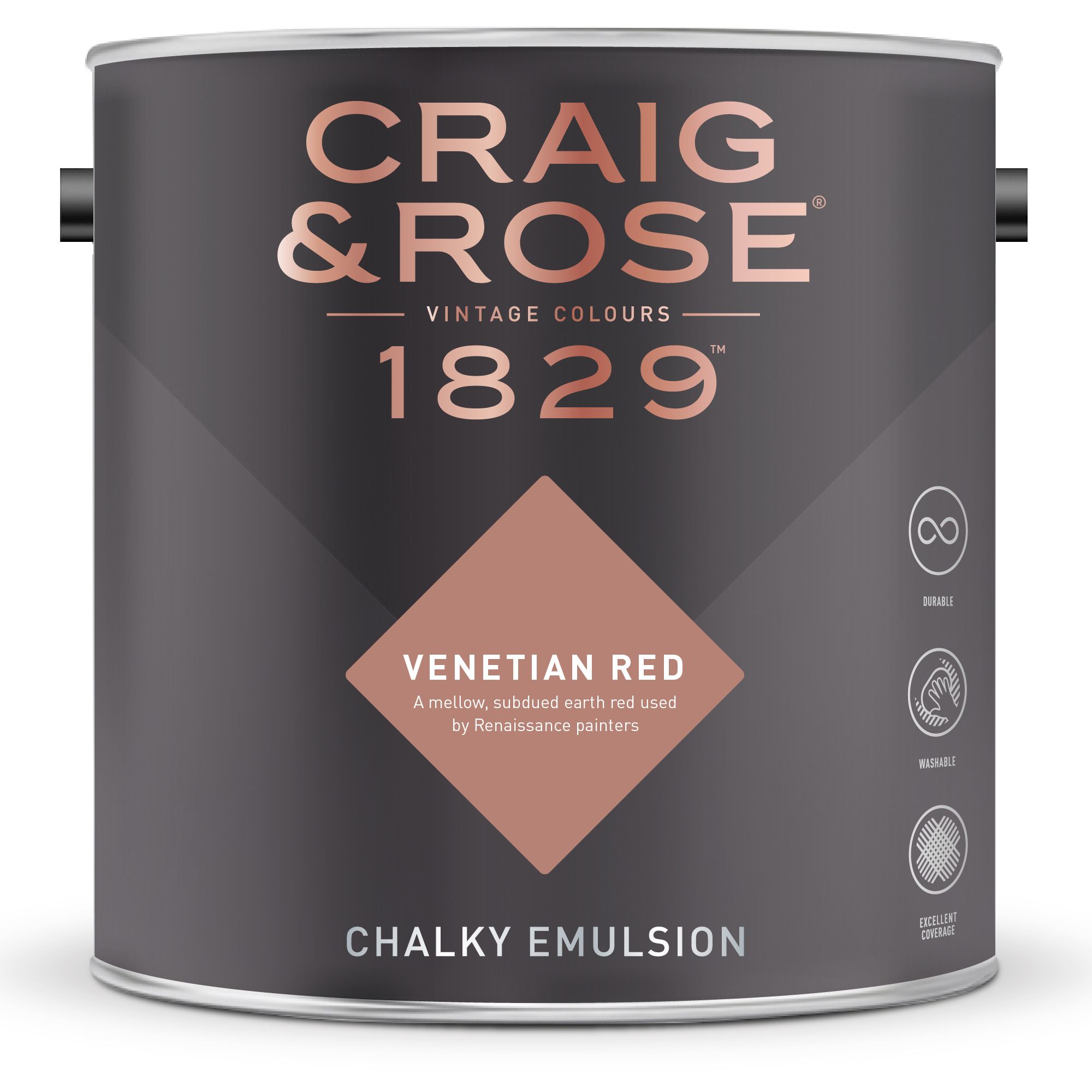 Craig & Rose 1829 Venetian Red Chalky Emulsion paint, 2.5L