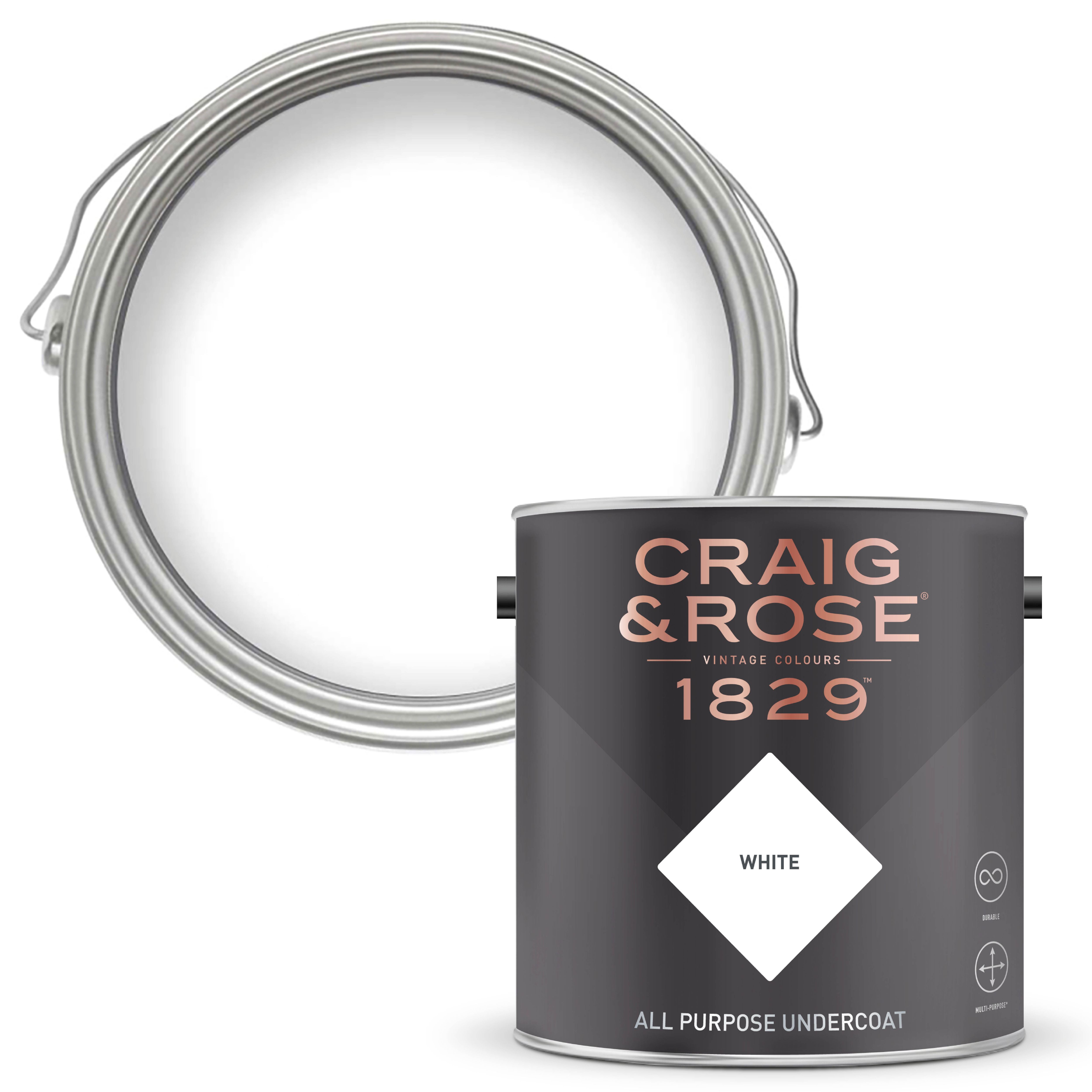 Craig & Rose 1829 White  Matt Multi-surface Primer & undercoat, 2.5L