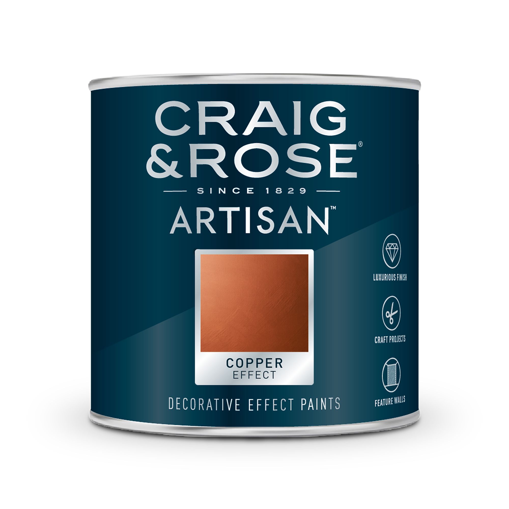 Craig & Rose Artisan Aged copper effect Mid sheen Topcoat Special effect paint, 250ml