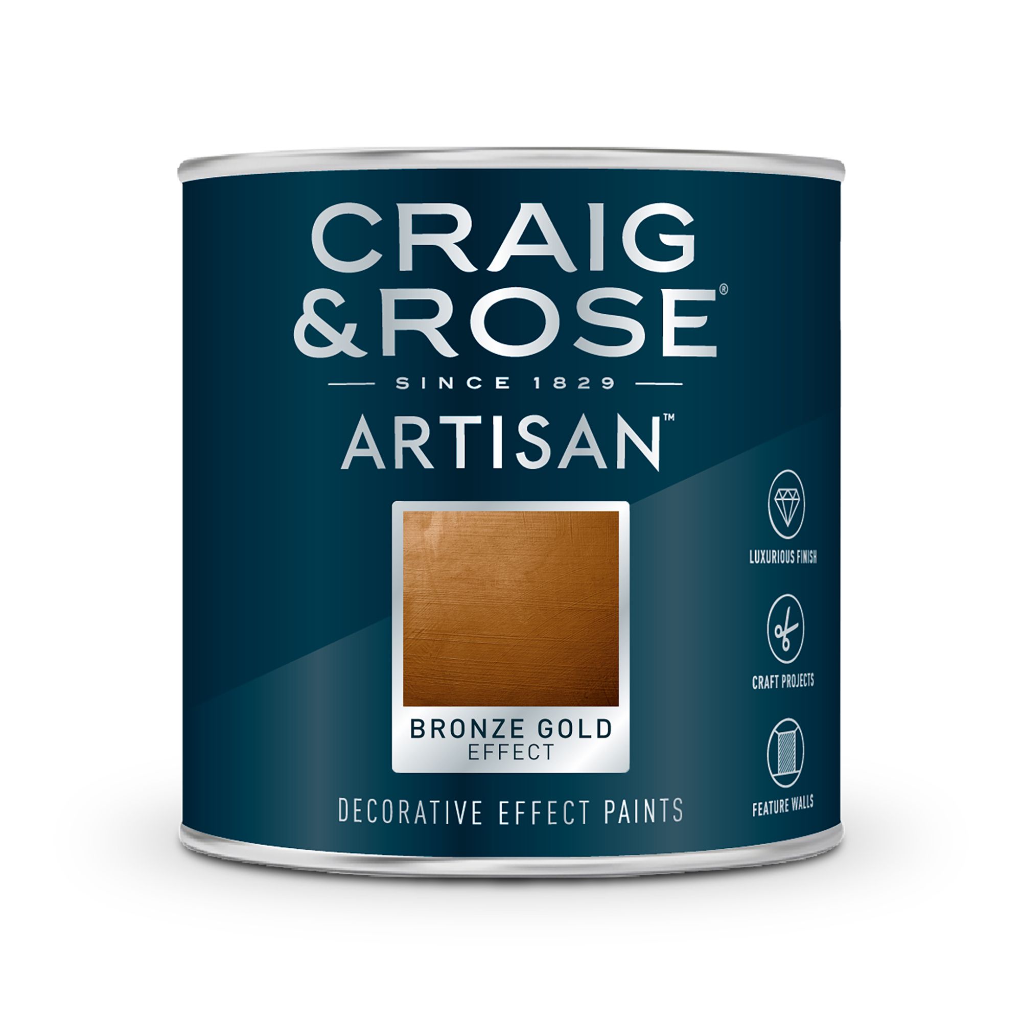 Craig & Rose Artisan Bronze Gold effect Mid sheen Topcoat Special effect paint, 250ml
