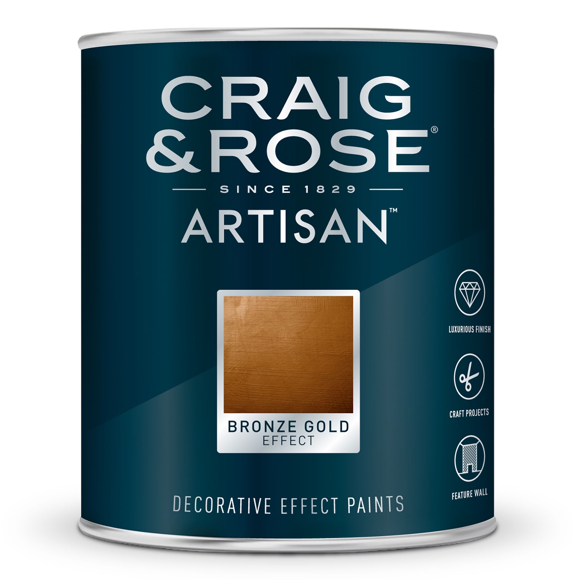 Craig & Rose Artisan Bronze Gold effect Mid sheen Topcoat Special effect paint, 750ml