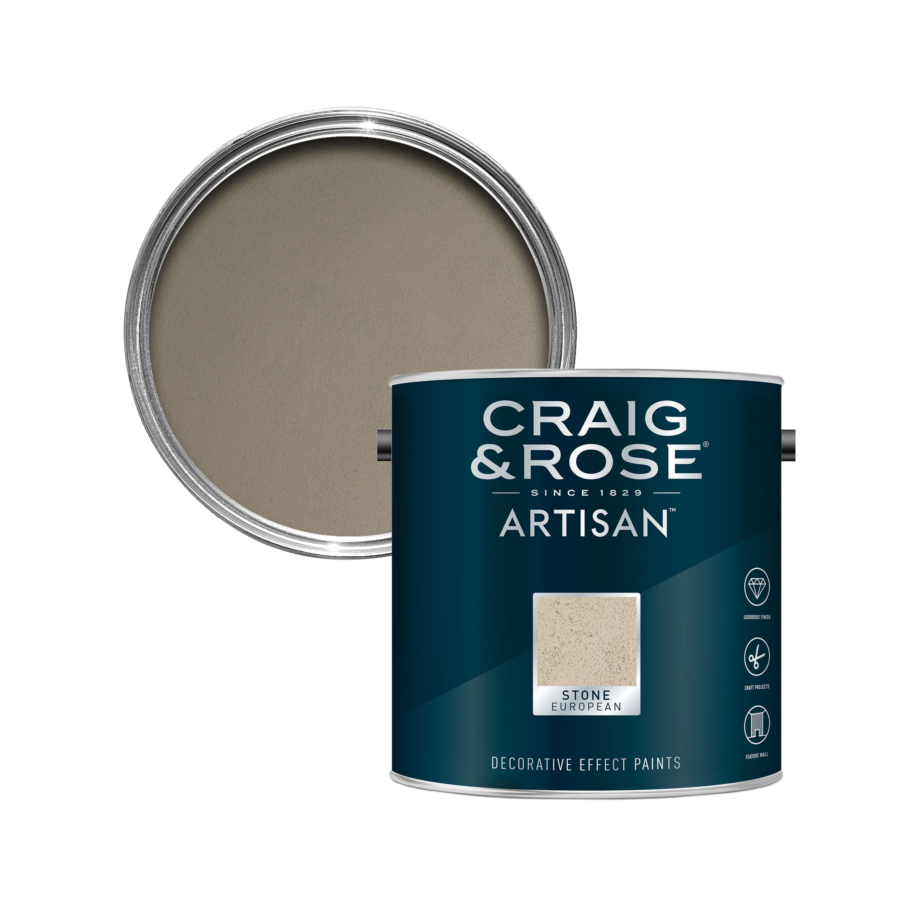 Craig And Rose Artisan European Stone Textured Effect Matt Topcoat Special Effect Paint 2 5l