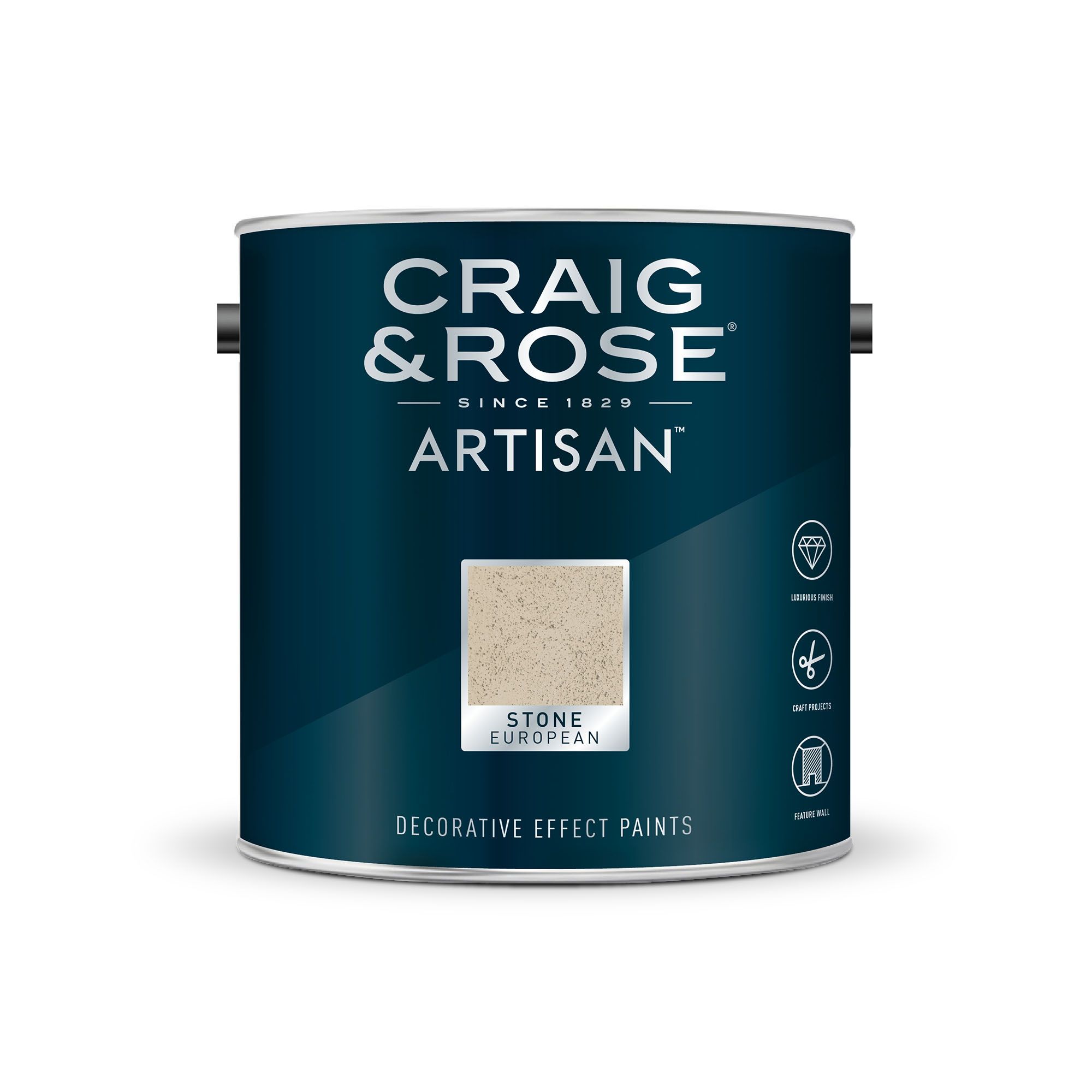 Craig & Rose Artisan European Stone Textured effect Matt Topcoat Special effect paint, 2.5L