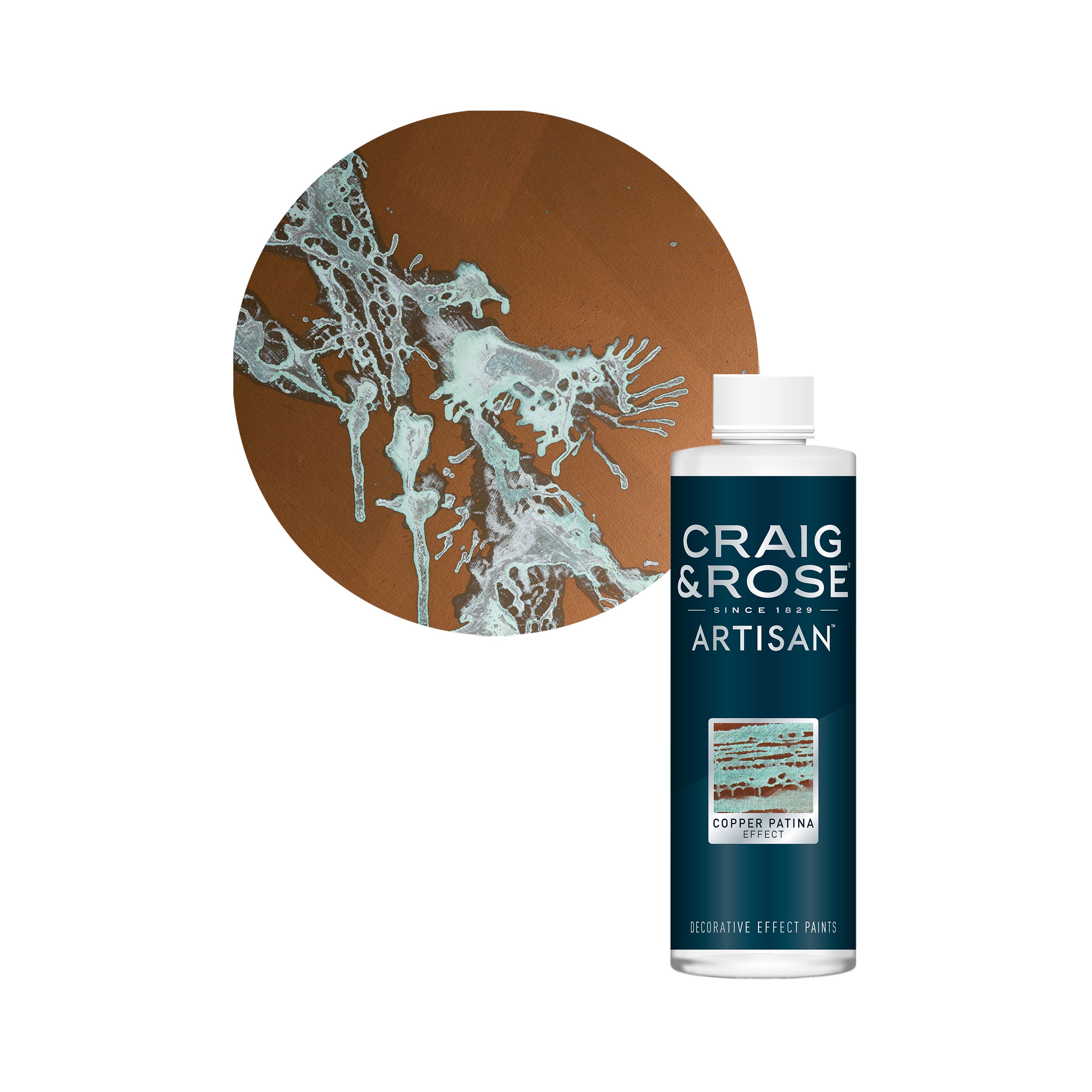 Craig & Rose Artisan Patina Aged copper effect Matt Topcoat Special effect paint, 250ml