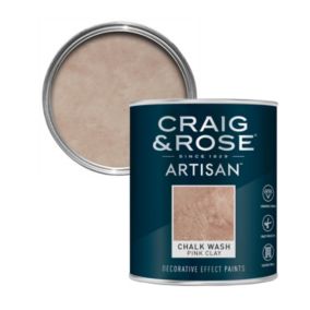 Craig & Rose Artisan Pink Clay Chalky effect Wall & ceiling Topcoat Chalkwash paint, 750ml