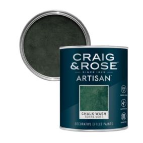 Craig & Rose Artisan Terre Vert Topcoat Chalkwash paint, 750ml