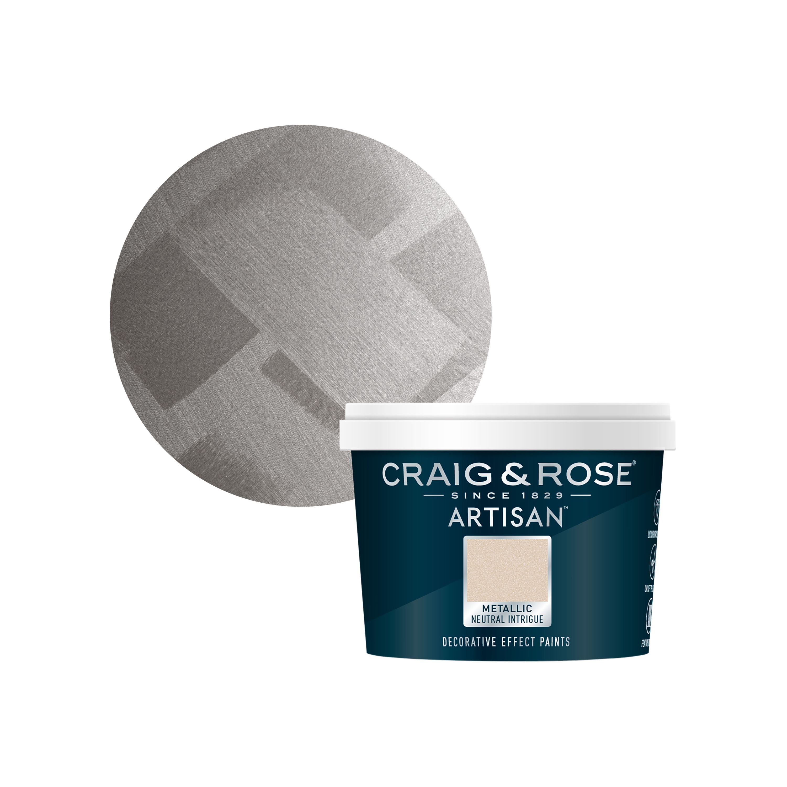 Craig & Rose Neutral Intrigue Metallic effect Mid sheen Wall & ceiling Topcoat Special effect