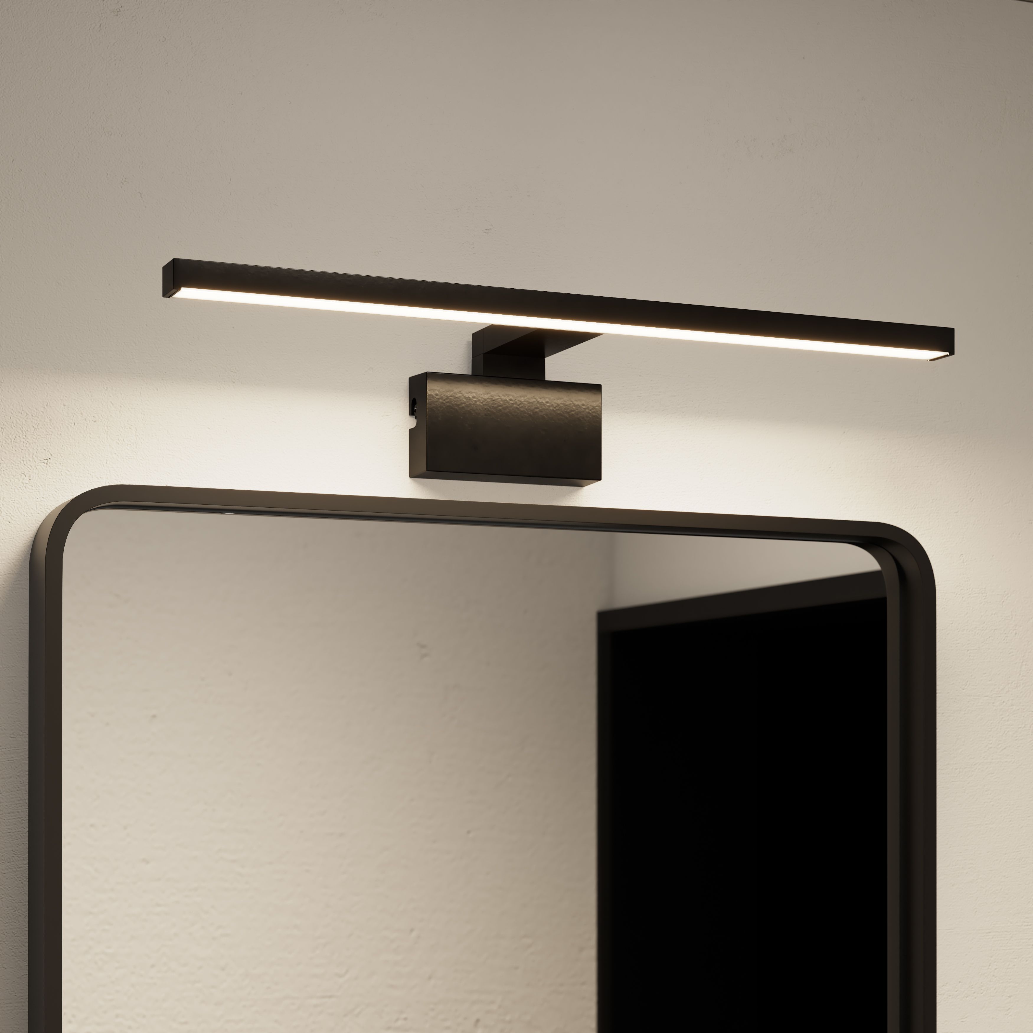 Craven Matt Black Wired LED Bathroom wall light