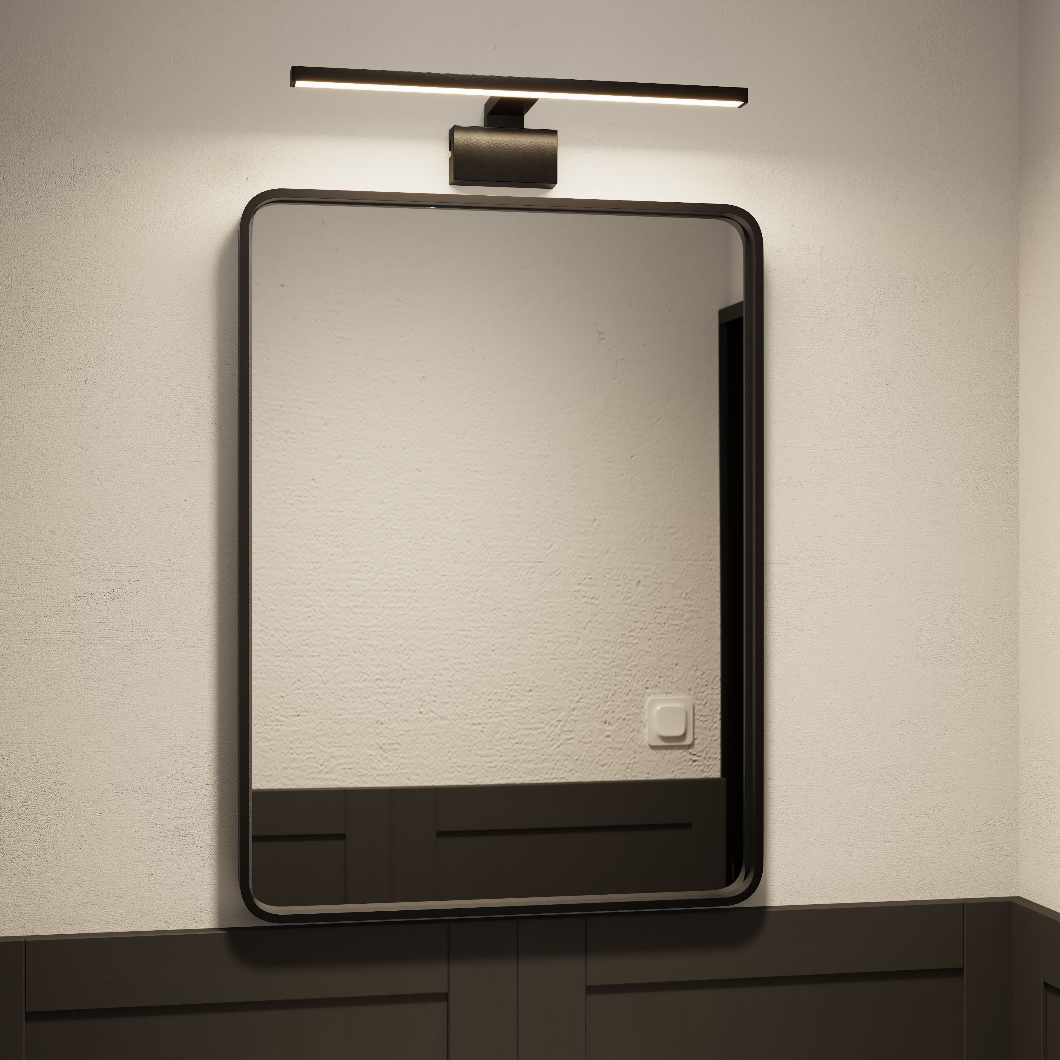 Craven Matt Black Wired LED Bathroom wall light
