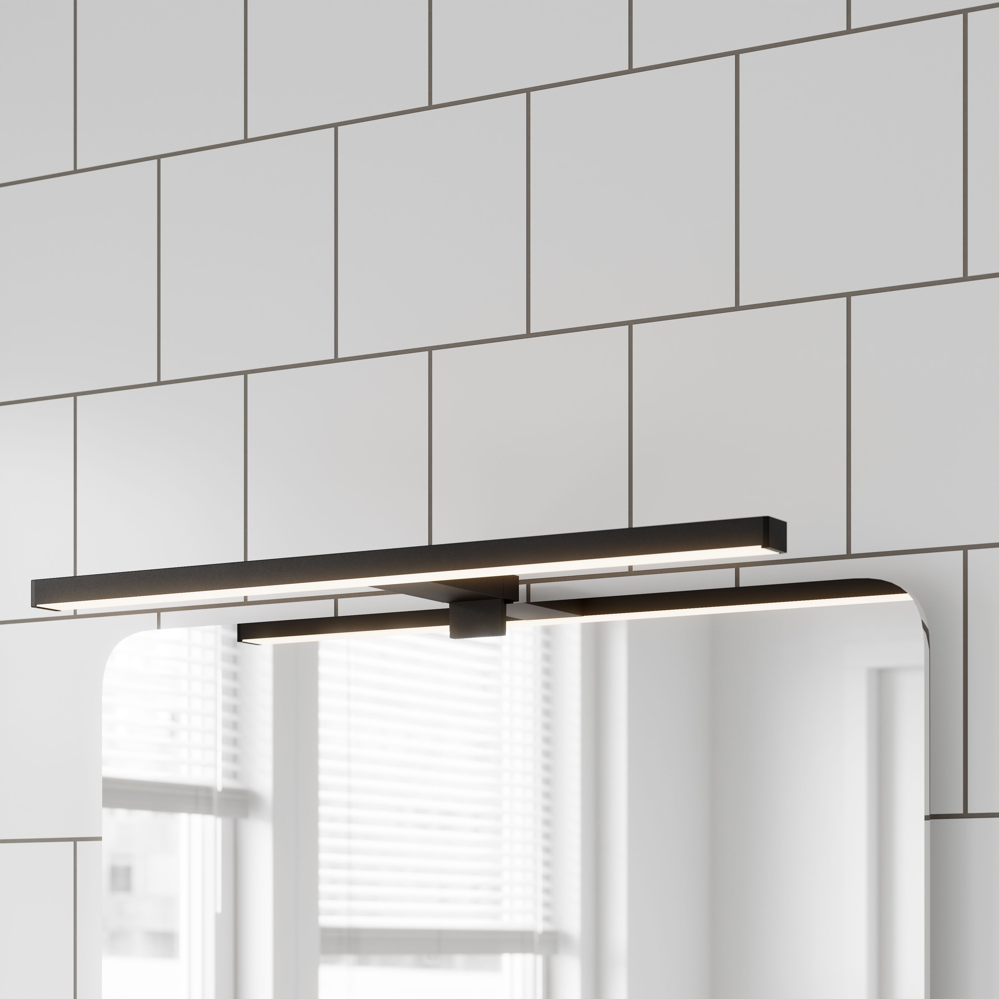 Craven Matt Black Wired LED Bathroom wall light