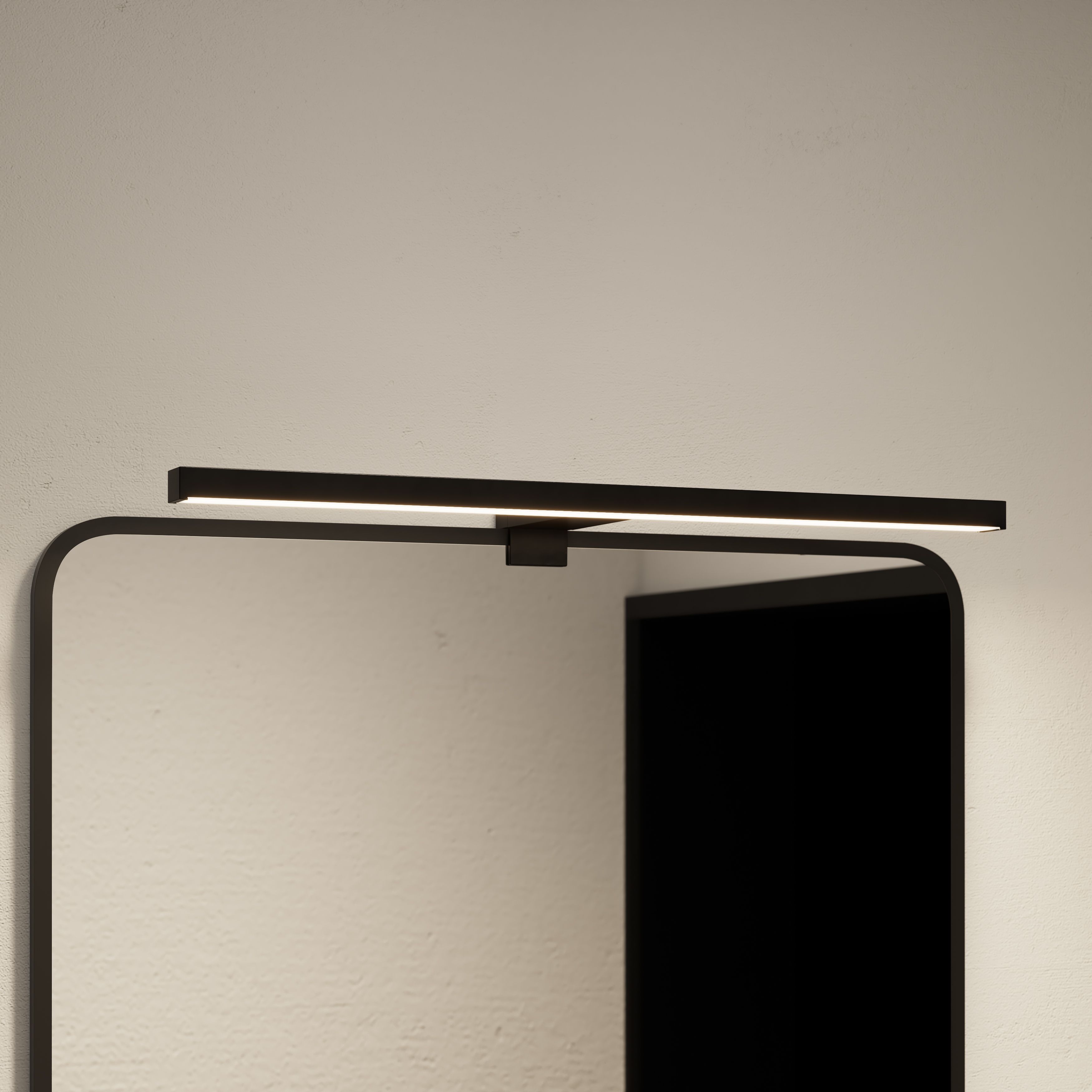 Craven Matt Black Wired LED Bathroom wall light
