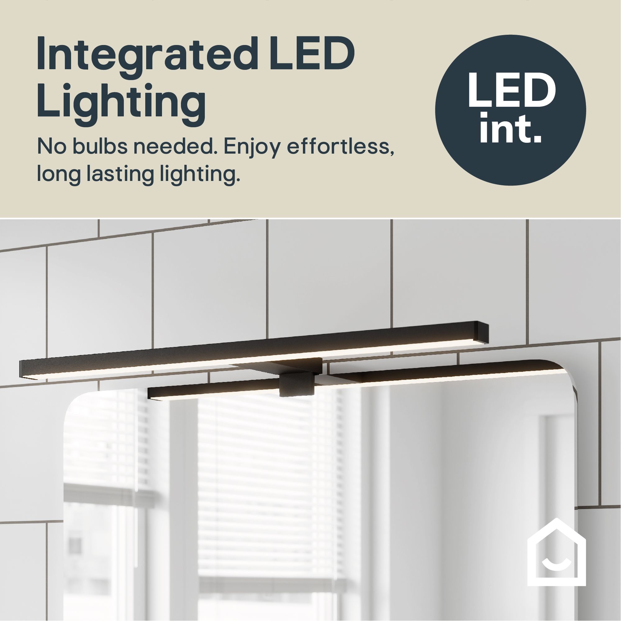 Craven Matt Black Wired LED Bathroom wall light