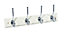 Cream 4 Hook rail, (L)458mm (H)15mm