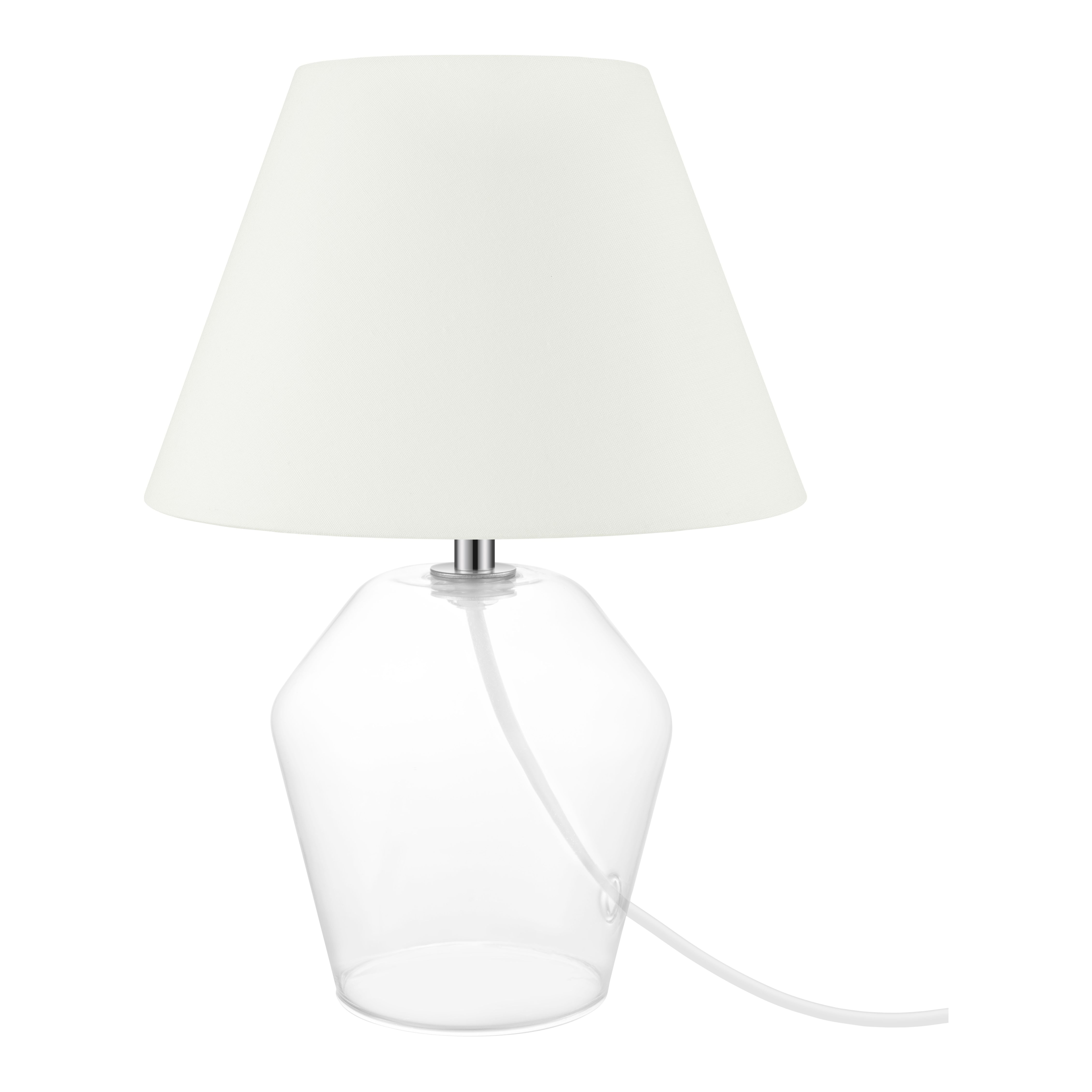Cream & Clear Glass LED Table lamp